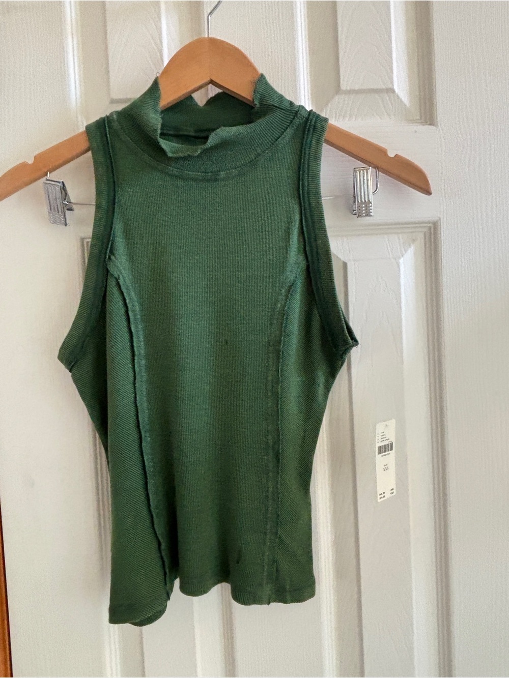 Pilcro Olive Green Sleeveless Mock Neck Tank